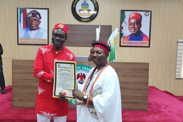 Soludo Presents Certificates to Nsugbe, Adazi Nnukwu Monarchs