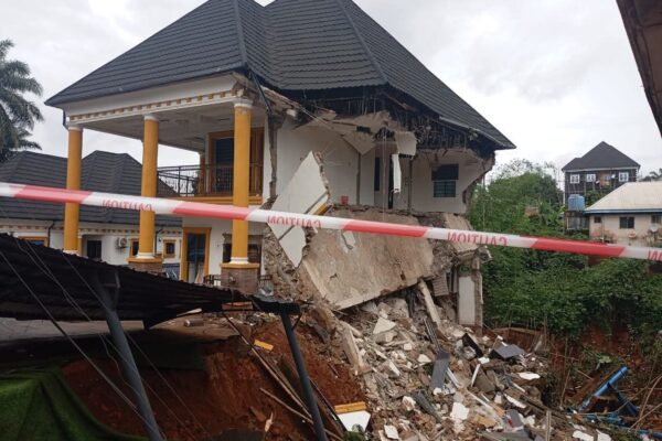 Torrential Rain: Two Buildings Collapse, Four Power Poles Fall in Awka