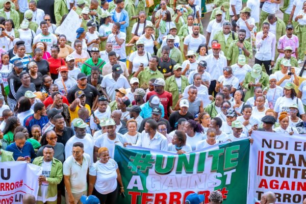 Enugu Youths March Against Terror, Back Mbah, FG’s Security Drive