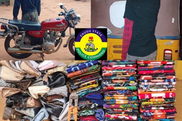 Police arrest two suspected thieves, recover tricycle, motorcycle in Enugu
